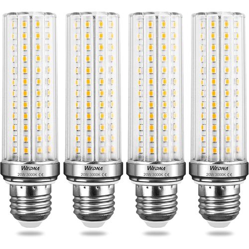 Tianyi-Ampoules Led E27 20w, Blanc Chaud 3000k, Équivalent 150w Ampoule Incandescente, Ampoules De Maïs Led E27, 2565lm, Non Dimmable, Lot De 4