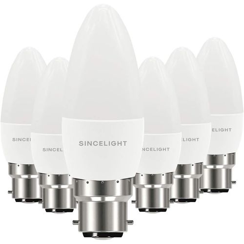 Ampoule Led En Forme De Bougie B35 Et Culot Ba15d, Irc (Ra¿92), Diffuseur Laiteux, 5w, Blanc Neutre (4000k), 500lm, Lot De 6