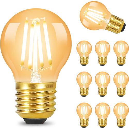 Ampoule Led E27 Vintage Edison - 4w Blanc Chaud 2200k Ampoule Led Rétro Filament Décorative Verre Ambré Bulb Intérieur Non-Dimmable, Equivalent À Ampoule Incandescente 40w, Lot De 3 (A60)