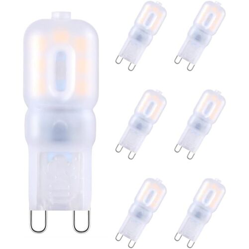 Dimmable G9 Ampoule Blanche Chaude 3000k, 2.5w G9 Ampoule Led, Économie D'énergie G9 Petite Ampoule Led, Lampe Halogène De Remplacement, Ac220-240v, Lot De 6[Den5283495]