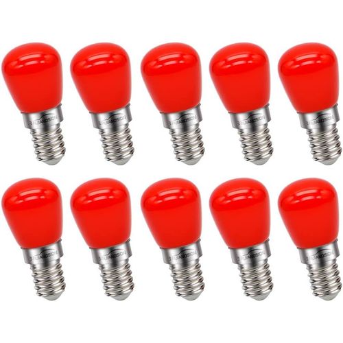 Ampoule LED E14 220V ampoules de réfrigérateur remplacement pour l'appareil réfrigérateur Cooker Hood,Rouge (Pack de 10)