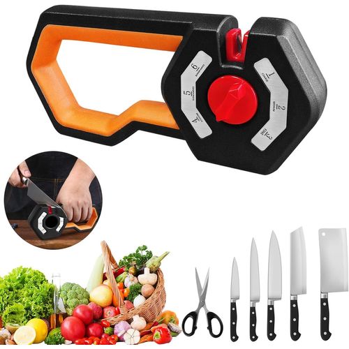 Aiguiseur De Couteaux ,Aiguiseur Manuel De Couteaux,Knife Sharpener,6 Niveaux Réglables,Aiguiseur De Couteaux Professionnel Pour L'aiguisage Grossier,L'aiguisage Moyen Et L'aiguisage Fin