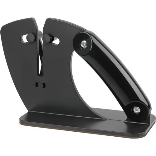 Affûteurs Manuels,Pour Couteaux De Cuisine,Aiguiseur Couteaux Professionnel Manuel,Eguiseur De Couteau,Affuteur De Couteaux Multi-Lame Manuel En Acier,Design Ergonomique/Finition Noire/Chromée