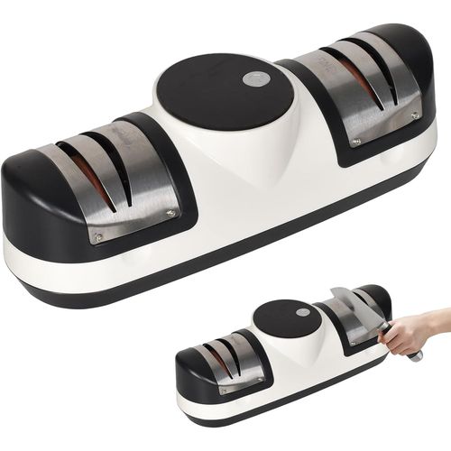 ASFASFq-Aiguiseur Electrique de Couteau, aiguiseur de couteaux à 3 vitesses, Affûteur à meule diamant, aiguisoir professionnel rechargeable avec affichage LED pour l'aiguisage grossier et fin