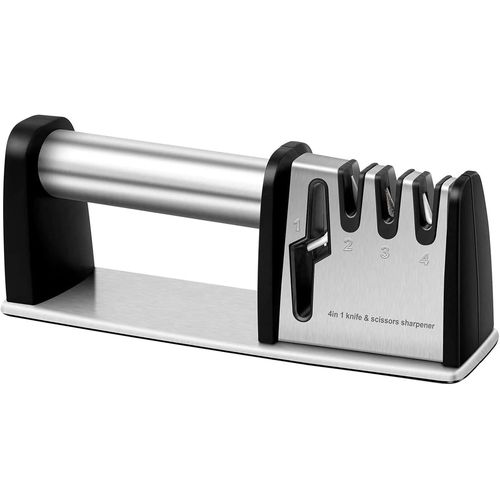 Caypp-Aiguiseur,4 En 1 Lames De Cuisine Et Ciseaux Outils D'aiguisage,Accessoires De Couteaux De Cuisine De Chef Professionnel,Aiguiseur Manuel Cuisine