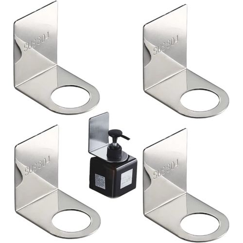 Senior-Porte Bouteille Gel Douche, 4Pcs Support Mural À Pompe, Porte Distributeur Savon Mural Pour Les Accessoires De Distributeur De Savon De Cuisine De Salle De Bains D'Hôtel[L1581]