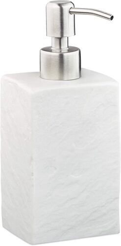 Porte-Savon Liquide, 200 Ml, Rechargeable, Salle De Bain, Distributeur Shampoing, Pompe En Inox, Blanc, Polyrésine, 1 Élément[RAC62409662]