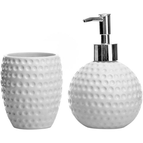 Senior-- Ensemble D'Accessoires Salle De Bain - 2 Pcs Accessoires De Salle De Bain Avec Distributeur De Savon, Porte- À Dents, Gobelet De Salle De Bain - Distributeur De Savon Et De Lotion[L457]