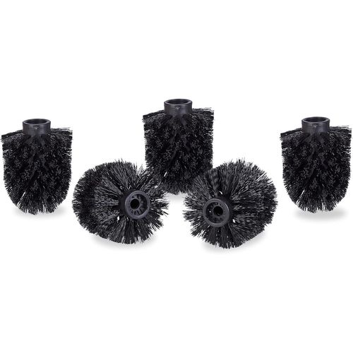 KAL-Lot De 5 Brosses De Toilette, Fil De 9,5 Mm, Diamètre De La Tête De Brosse De Rechange 7 Cm, Noir