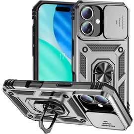 Coque pour iPhone 17, Protection Renforcée Antichoc avec Cache Caméra Anti-Rayures Rigide - Argenté - EFConnection