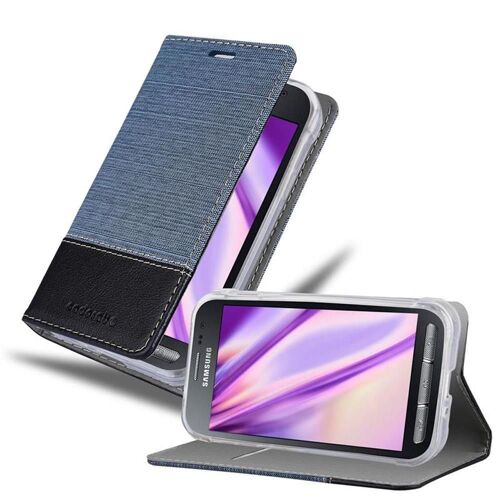 Cadorabo Housse compatible avec Samsung Galaxy XCover 3 en BLEU NOIR - Étui de protection avec fermeture magnétique, fonction de support et compartiment pour carte