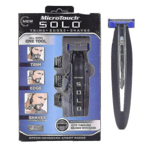 Rasoir Électrique Rechargeable Microtouch Solo : Tondeuse Et Coupe-Bordures Polyvalents Avec Éclairage Led Et Lames En Acier Inoxydable
