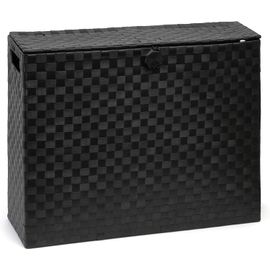 Lbgwp60-Petit Meuble De Rangement Pour Papier Toilette Multifonction En Polypropylène Tissé Sur Structure Métallique, Noir, 15 X 49,5 X 39 Cm