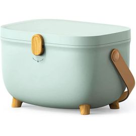 Yemaesre-Boite À Pharmacie, Boîte De Premiers Secours Ovale En Plastique, Trousse De Premiers Secours, Grande Boîte De Rangement Pour Médicaments À Double Couche, Pour La Maison,(Vert) 