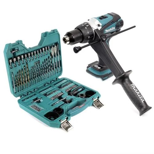 Perceuse-visseuse à percussion sans fil - Makita - DHP 458Z - 18V - 91Nm - Jeu de 100 embouts
