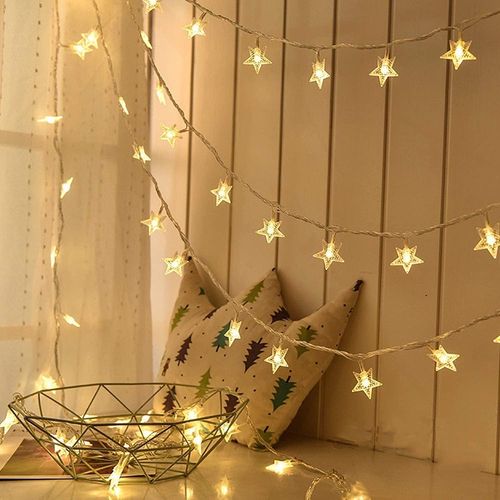 Kal-Guirlande Lumineuse 10m 100led Alimenté Par Pile - Éclairage Décoratif Pour Fête Festival Noël Jardin Anniversaire Soirée Party Mariage Décor Halloween Terrasse Pelouse Blanc Chaud