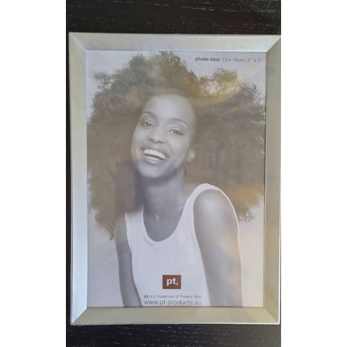 Cadre photo plastifié gris argenté