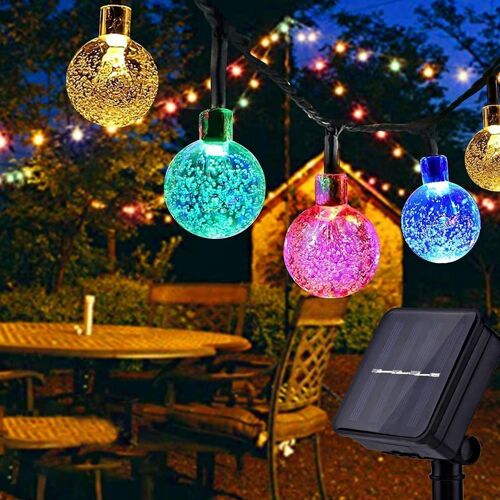 Guirlande Lumineuse Extérieur Solaire, 7 M 50 Led Guirlande Lumineuse Solaire Ip65 Etanche, 8 Modes Guirlande Lumineuse Decoration Noël Pour Jardin, Noël, Mariage, Fête
