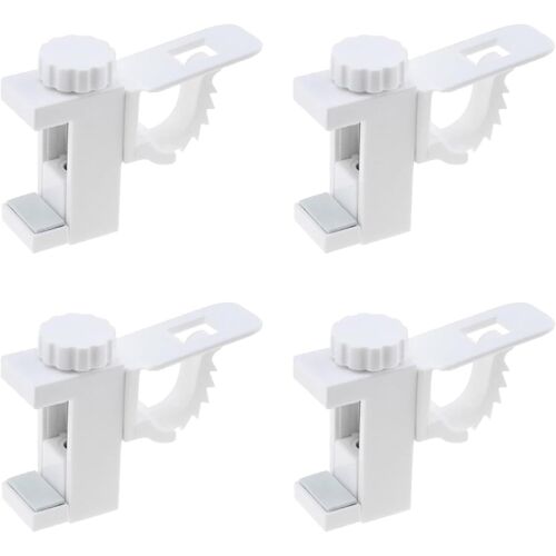 Kalanka-4 Pièces Support De Support De Pince Porte-Rideaux, Support De Support De Pince Porte-Rideaux, Barre Transversale Réglable Tringle À Rideaux Stockage De Serviette Crochet Pour Organisateur