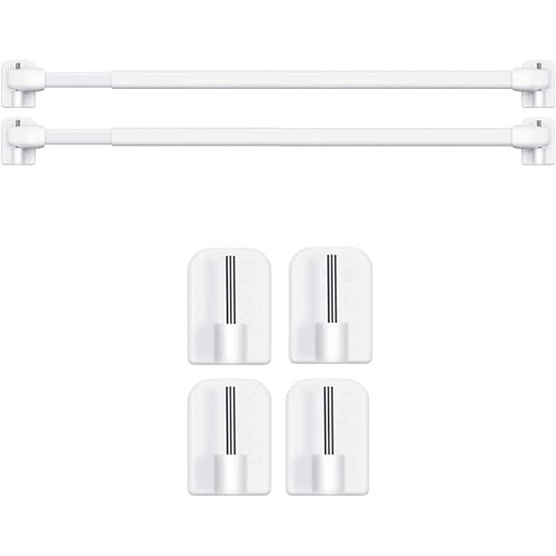Lot De 2 Tringles À Rideaux Extensibles Avec Crochets Autocollants Pour Fenêtre,Cuisine,Projets De Bricolage (2 Pièces,60-110 Cm)