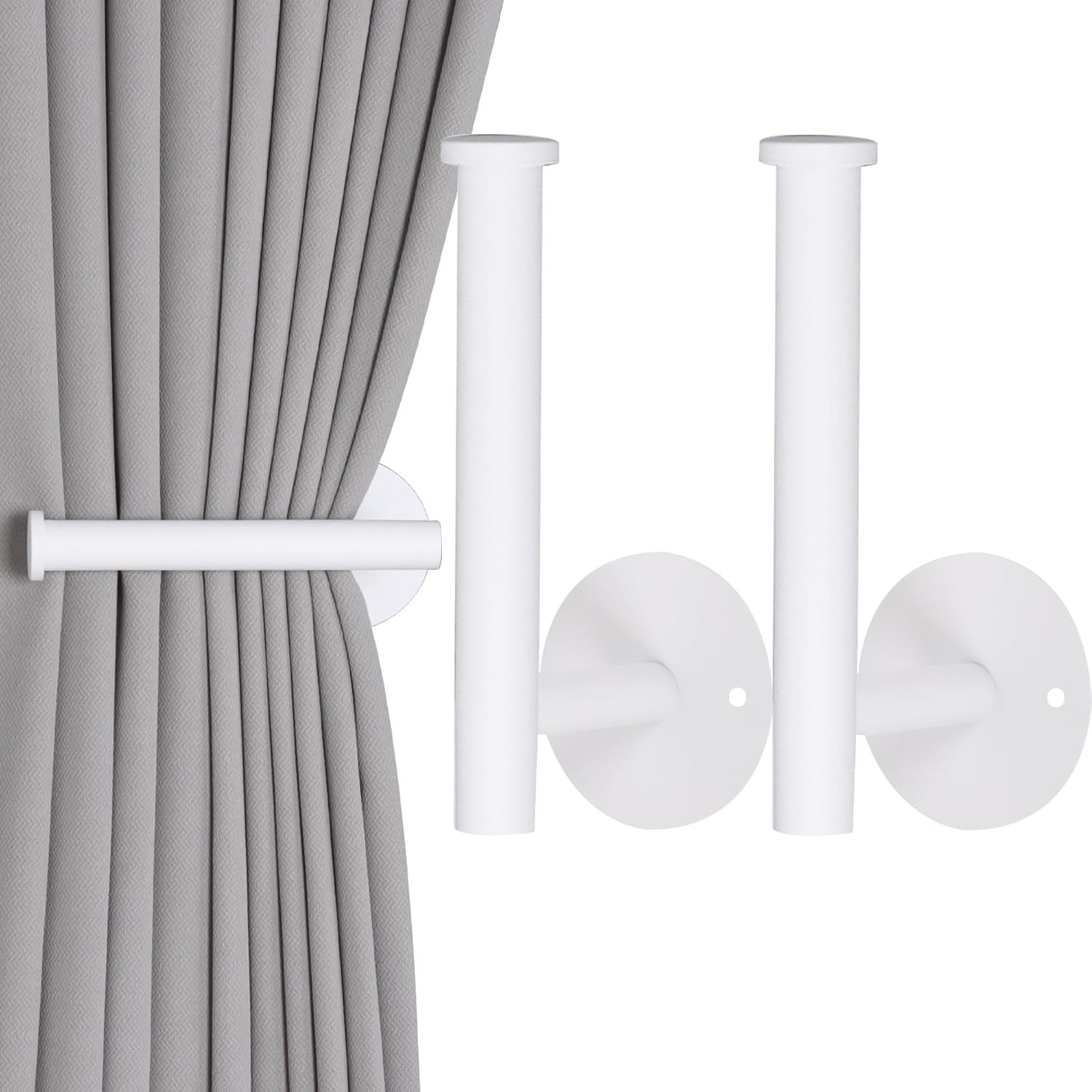 Nutabevr 2 Pièces Gris Argent Crochets U Hémisphèrique, Embrasses De