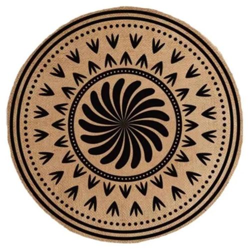 Set De Table - Non Spécifié - Rond - 38 Cm - Toile De Jute - Couleur Noire