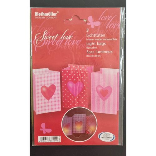 Lot De 3 Sacs Lumineux Thème C?Urs Roses