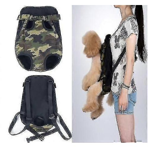 (M-Camouflage) Sac À Dos De Transport Pour Animaux De Compagnie Pour Petits Chiens, Sac À Dos De Poitrine Avant Réglable Pour Animaux De Compagnie, Sac De Voyage Avec Jambes Extensibles
