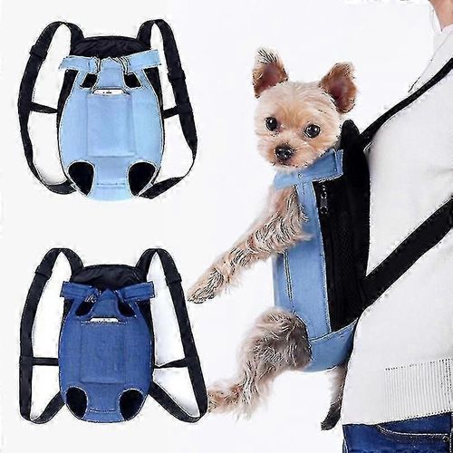 (M-Bleu Foncé Avec Poche) Sac À Dos De Transport Pour Animaux De Compagnie Pour Petits Chiens, Sac À Dos De Poitrine Avant Réglable Pour Animaux De Compagnie, Sac De Voyage Avec Jambes Extensibles
