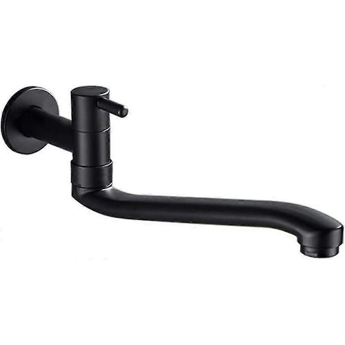 Robinet d'eau froide mural noir pour machine à laver, balai, piscine, jardin, 31 cm