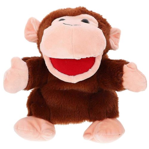 Marionnette à main en forme de singe de dessin animé, peluche souple, animal, marionnette interactive pour raconter des histoires