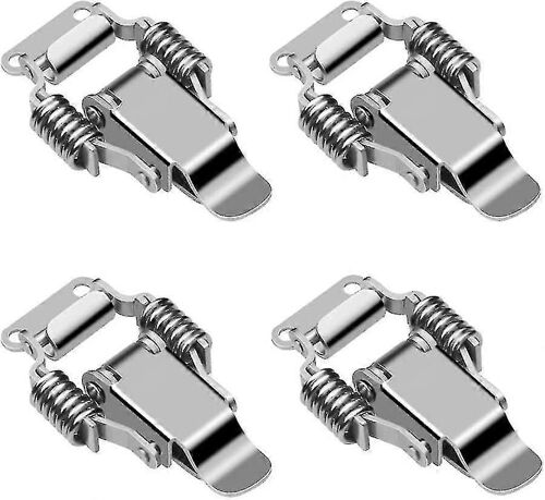4 Pieces Stainless Steel Clamp Latch Lever Lock Box Latch Lever Latch Door Hasp Toggle Latch Spring