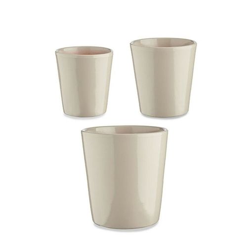 Pots De Fleurs - Ibergarden - Set De Pots Coniques - 3 Pièces - Ø 14 Cm, Ø 17 Cm, Ø 22 Cm - Gris