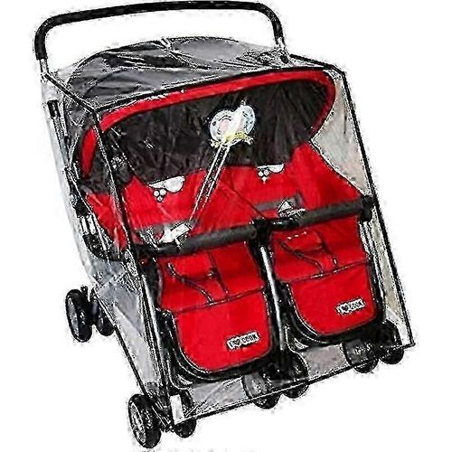 Housse De Pluie Universelle Pour Poussette Double Côte À Côte, En Pvc Transparent, Anti-Poussière Et Coupe-Vent, Pour Poussette Double