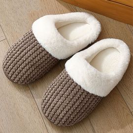 Hiver Pantoufles Femmes Chaussons En Mousse Mémoire Confort Laine-Peluche Maison Intérieur Mules Slippers,Sizes:41-42¿Brun