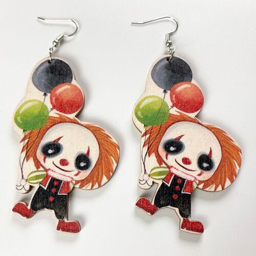 Boucles D'oreilles En Bois Fantôme D'horreur D'halloween Boucles D'oreilles Effrayantes Boucles D'oreilles De Dessin Animé De Personnalité