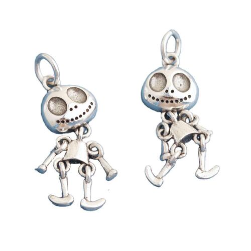 2pcs s925 pendentif en argent des accessoires pour faire des colliers, des bracelets, vintage crâne de porte-clés pour homme, femme, voiture trousseau sac à dos porte-monnaie charmes, cadeau d'anniversaire, décoration d'Halloween