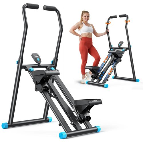 Stepper Escalier Vertical Et Pliable Merach, 3 Niveaux De Résistance, Écran Lcd, Guidon Ajustable, Usage Domestique, Max 150 Kg