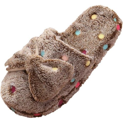 Chaussons Pour Femmes, Nouveaux N?uds, En Coton, Mignons, Chauds, Antidérapants, Pour L'hiver