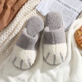 Animaux Mignons Chaussons Pour Les Femmes, En Peluche Douce Pattes De Chat Mousse À Mémoire De Pantoufles Confortables, D'une Piscine Extérieure Glissement Sur Chaussons, C