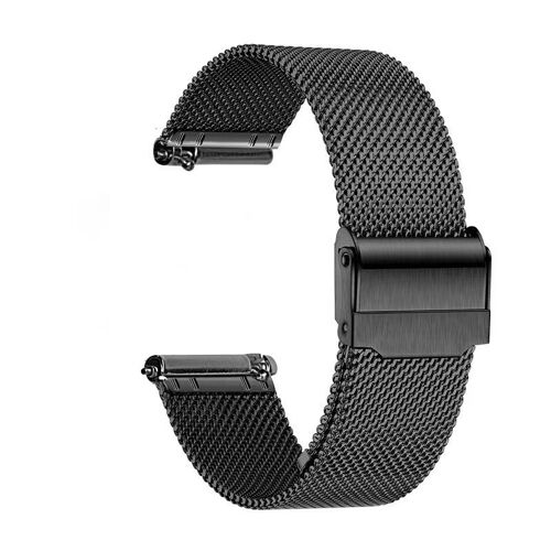 Bracelet De Montre En Maille Milanaise (22 Mm, Noir), Bracelet De Montre En Métal, Bracelet De Montre De Remplacement À Dégagement Rapide Pour Hommes Et Femmes