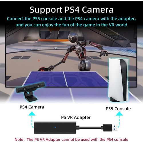 PS5 VR Appareil photo Adaptateur pour PSVR, PS4 PS VR Câble de Conversion Compatible avec PS5 Console PS4 Caméra USB 3.0 à PS5 Console VR Accessoires de Jeux