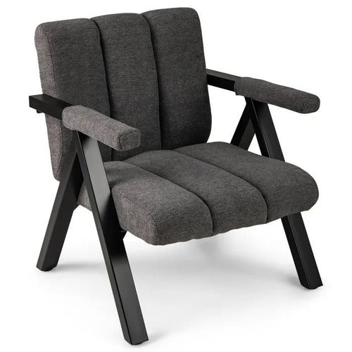 Costway Chaise D'accent Surdimensionnée Confortable Avec Cadre Métallique - Dossier Inclinable Pour Salon, Chambre Gris