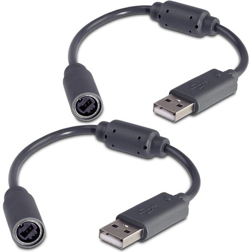 Adaptateur Manette Filaire Xbox 360 Pc Et Xbox360, Câble Usb Adaptateur Usb Pour Manettes De Jeux, Controller Pc Xbox 360 - 2 Cables/Noir