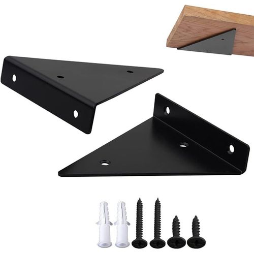 2 Pièces Tablette Flottante Entre Parenthèses, Flottant Équerres Pour Étagères, Étagère Murale Support En Métal Robuste Plateau Support, Mur D'acier Plateau Support Pour Le Bricolage Étagères