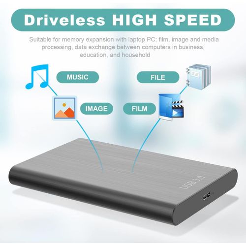 Disque Dur externe 1 TO Type C USB3.0 Disque Dur Externe pour PC, Mac, ordinateur de Bureau, ordinateur Portable, Wii U, Xbox(4 TO, Rouge)