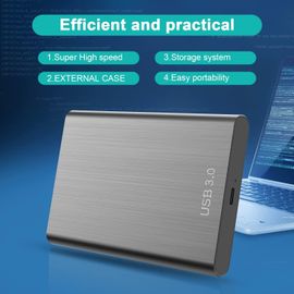 Disque Dur externe 2 TO Type C USB3.0 Disque Dur Externe pour PC, Mac, ordinateur de Bureau, ordinateur Portable, Wii U, Xbox(4 TO, Bleu)