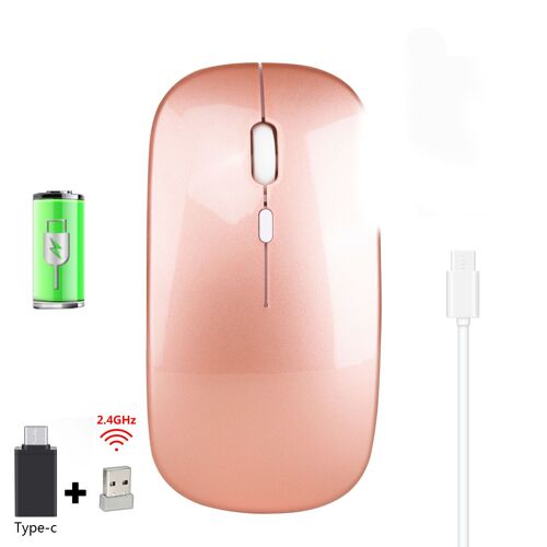 2.4G rechargeable wireless mouse (rose gold)