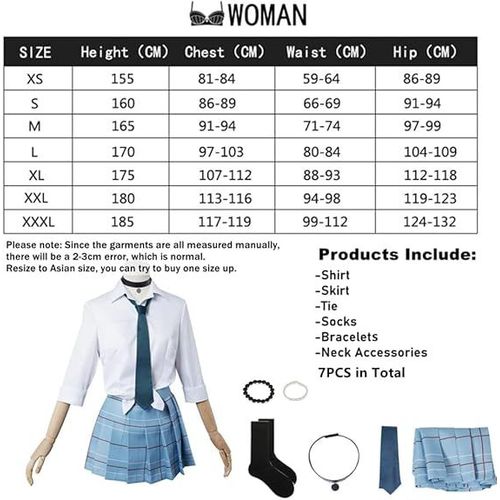 (L)7 Pc De Ma Robe-Up Darling Manga Cosplay Costumes Du Carnaval De L'école Maternelle Uniforme Robe De Fantaisie Pour Les Filles, Les Femmes Halloween, Fête De Noël Costume De Cos Marin Kitagawa