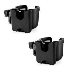 Noir (2) Poussette Porte-Gobelet Avec De Titulaire Téléphone, En Vélo, Porte-Gobelet, Porte-Gobelet Pour, Nuna Poussette, 2-En-1 Universelle Téléphone Porte-Gobelet Pour Poussette,